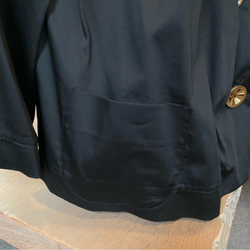 Vintage Shin Choi Swing Jacket Short Size Small White 3/4 sleeve Gold Buttons - Picture 4 of 7